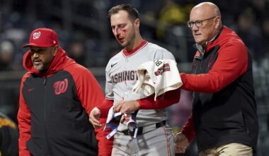 Paul DeJong taking batting practice as he recovers from getting hit in the face by a pitch