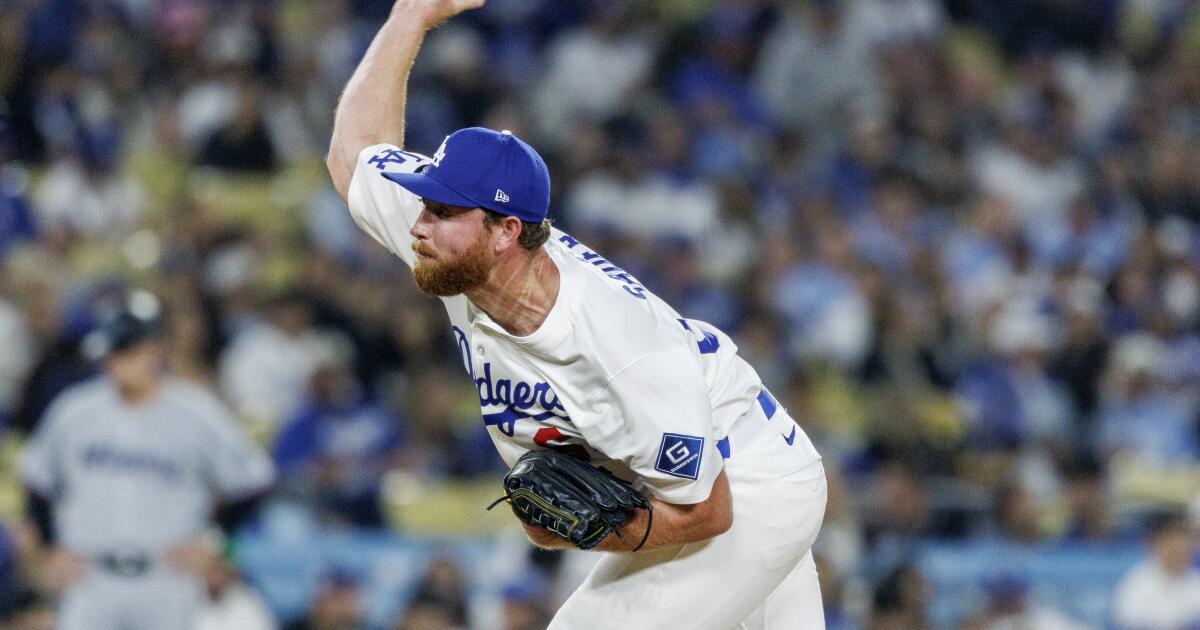 Matt Sauer saves the Dodgers' bullpen in rout of Marlins