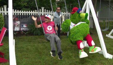 Phillies surprise Delco family with backyard transformation, Dickie Noles appearance