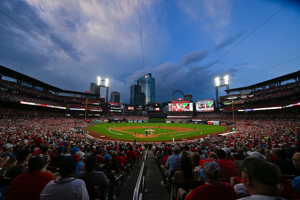 <em>Busch Stadium during the third inning of a game between the St. Louis Cardinals and the Atlanta Braves on July 11. <br>Jeff Curry-Imagn Images</em>Jeff Curry-Imagn Images