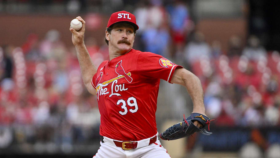 Miles Mikolas throws a pitch