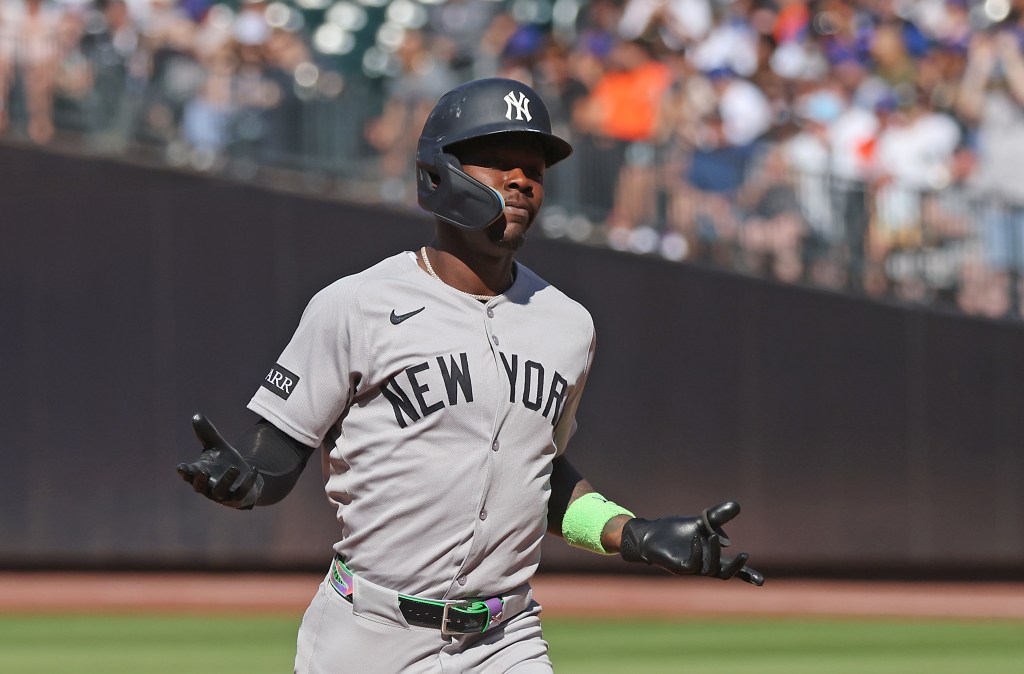 Jazz Chisholm Jr. is out of the Yankees' lineup Sunday for the Subway Series finale against the Mets.
