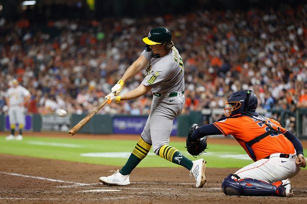 Nick Kurtz hitting a home run in the sixth inning