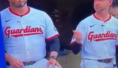 Craig Albernaz tossed some sunflower seeds at Cleveland Guardians manager Stephen Vogt