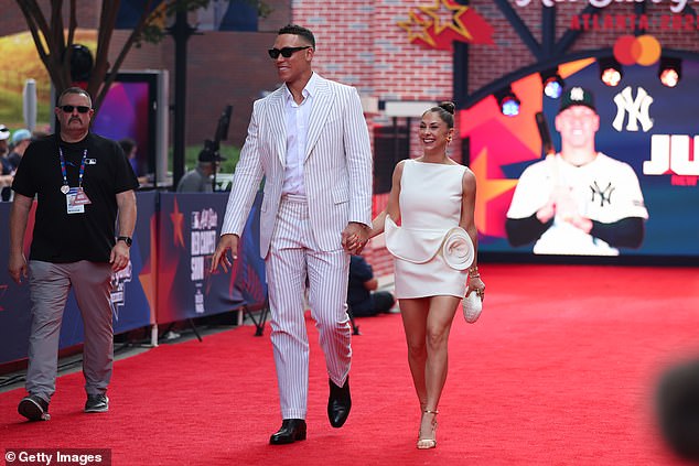 Judge and wife Samantha Bracksieck pictured on the red carpet before MLB's All-Star game
