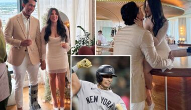 Yankees' Oswaldo Cabrera got married — in a walking boot