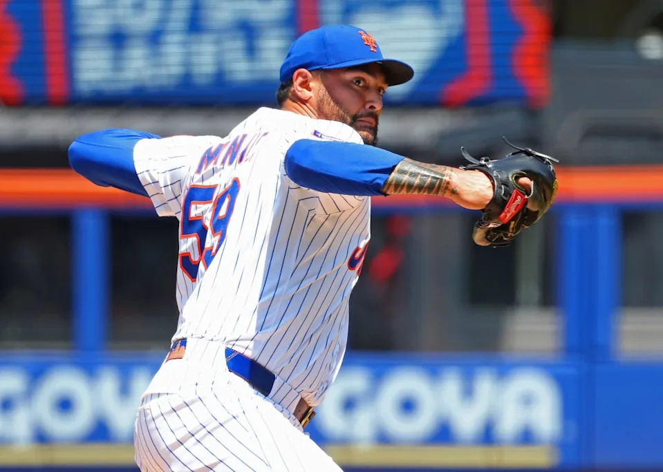 Sean Manaea throws a pitch during the Mets’ 6-3 win over the Angels on July 23, 2025. Robert Sabo for NY Post