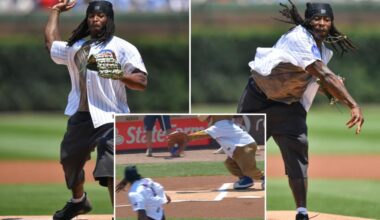 Saints Alvin Kamara gets do-over after bad first pitch at Wrigley Field before Cardinals-Cubs game