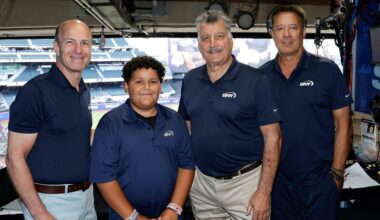 SNY kidcaster Antonio Veneziano of Bethpage gets to spend an inning with his idols
