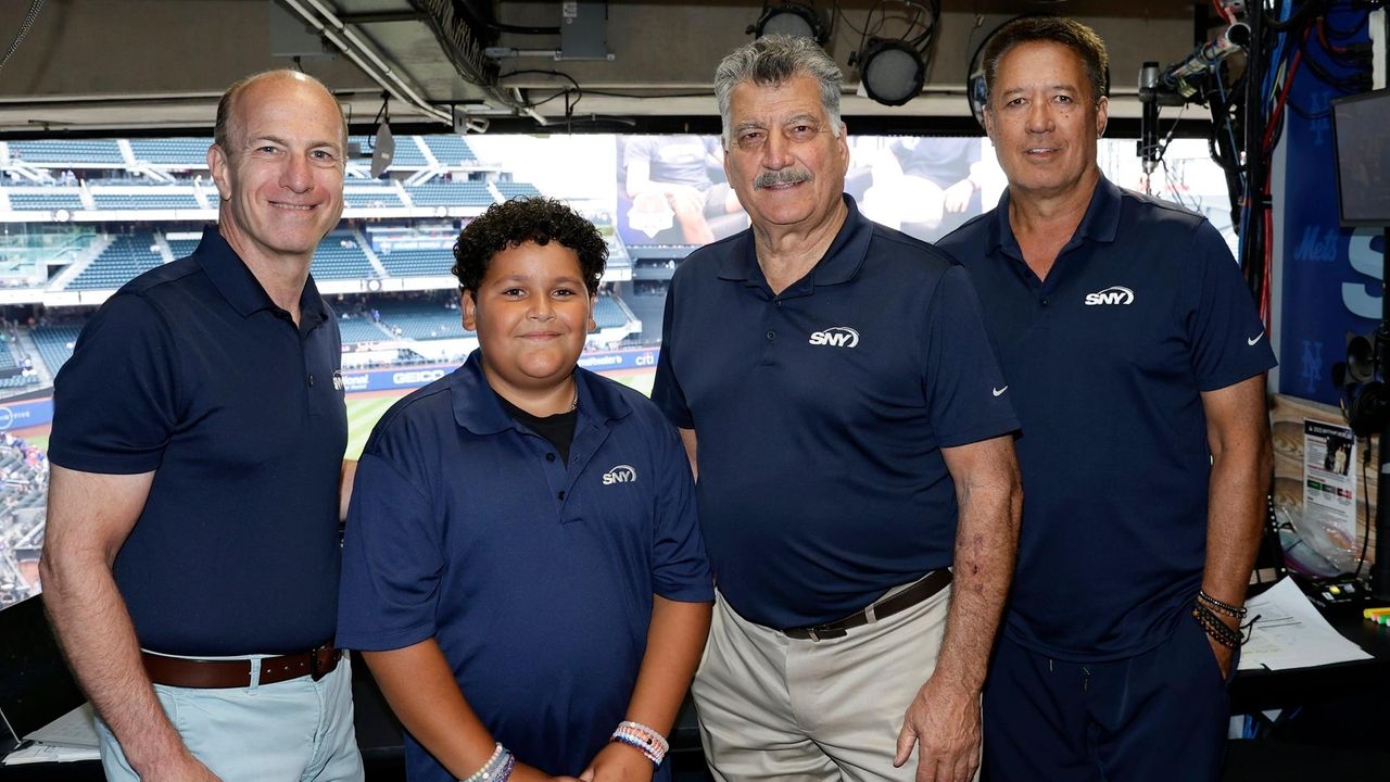 SNY kidcaster Antonio Veneziano of Bethpage gets to spend an inning with his idols