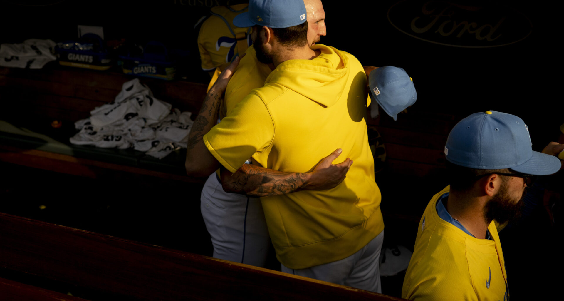 Lucas Giolito Garrett Crochet hug