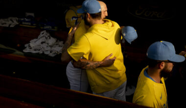 Lucas Giolito Garrett Crochet hug