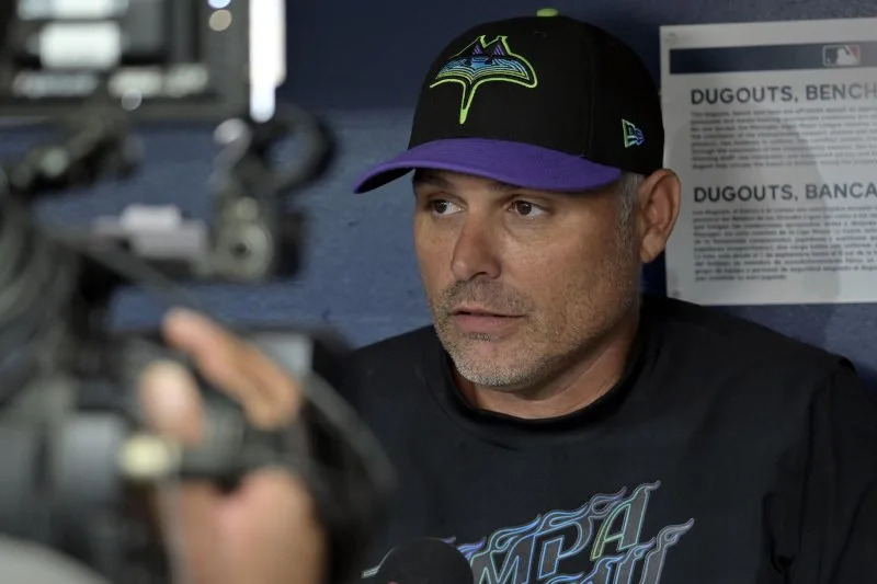 Manager Kevin Cash led the Tampa Bay Rays to a 53-50 record so far this season. File Photo by Steve Nesius/UPI