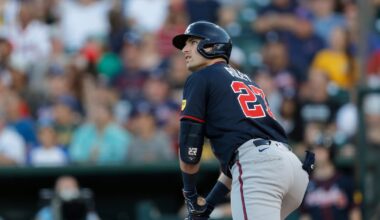 Braves third baseman Austin Riley removed from Friday’s game