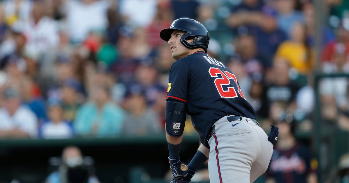 Braves third baseman Austin Riley removed from Friday’s game