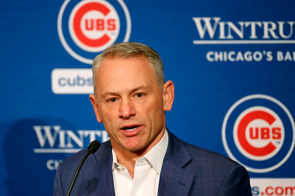 Chicago Cubs president of baseball operations Jed Hoyer talks to the media after introducing pitcher Shota Imanaga (not pictured) during a press conference at Loews Chicago Hotel. Kamil Krzaczynski-Imagn ImagesKamil Krzaczynski-Imagn Images