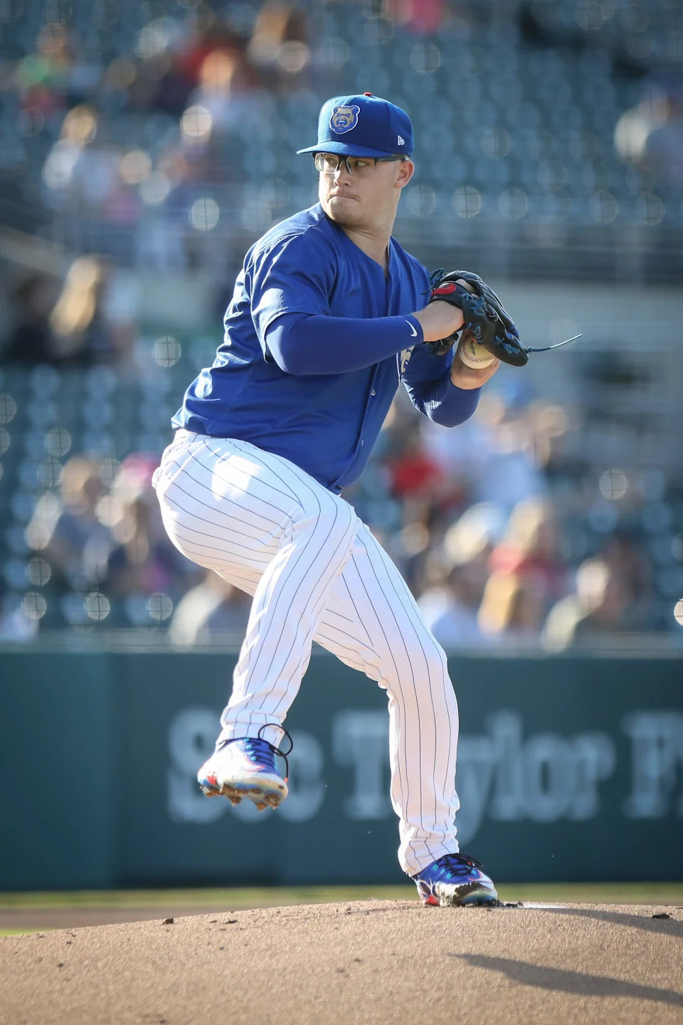 Jordan Wicks, pitching with the Iowa Cubs in 2023, has bounced back and forth between the minors and majors this season.
