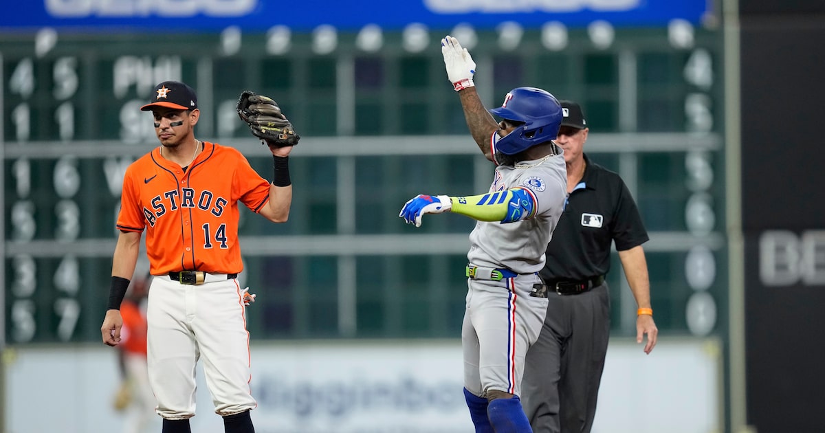 Texas Rangers’ Adolis García embracing villain role in Houston amid his 2025 turnaround