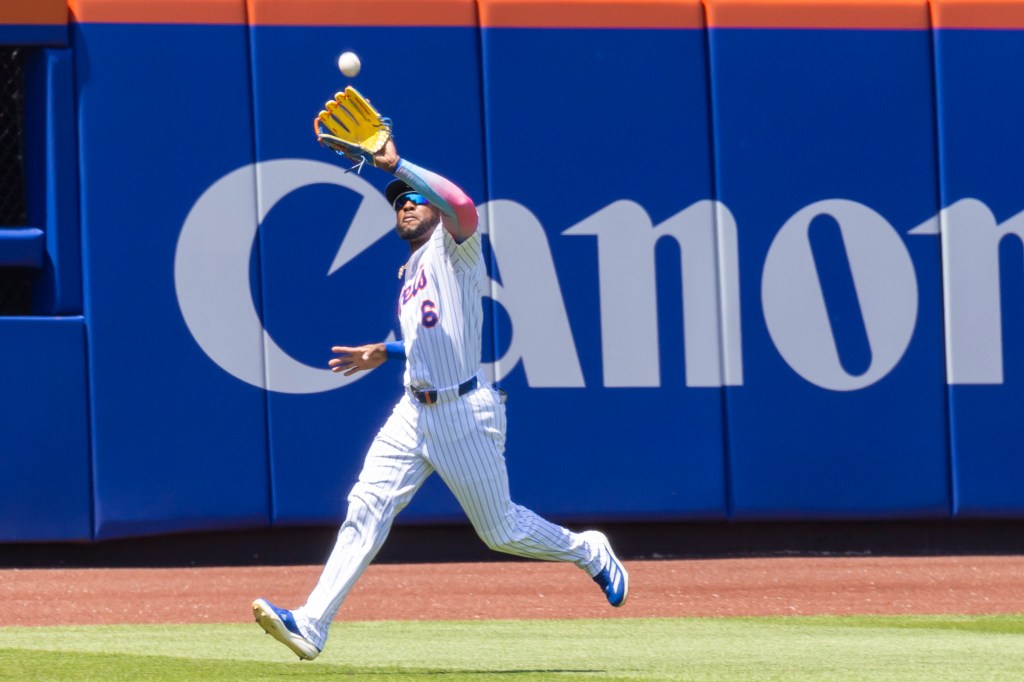 Starling Marte made a rare start in the outfield during the Mets-Yankees game on July 6, 2025. 