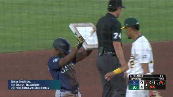 Rooker and Langeliers hit HRs, Andujar has 2 RBIs to help Athletics beat Mariners 6-1