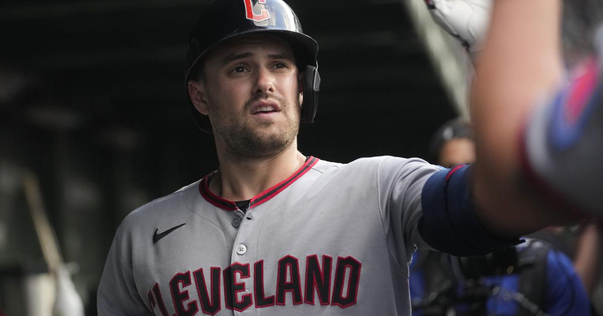 Guardians' outfielder Lane Thomas leaves game with flare up of foot pain | Sports