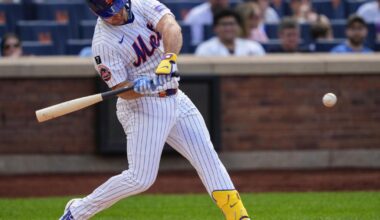 Alonso (hand) comes off bench for Mets to extend team-record consecutive games streak | MLB