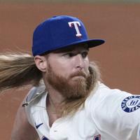 Rangers' Jon Gray wins in return from fractured forearm, throwing 2 scoreless innings | Local Sports