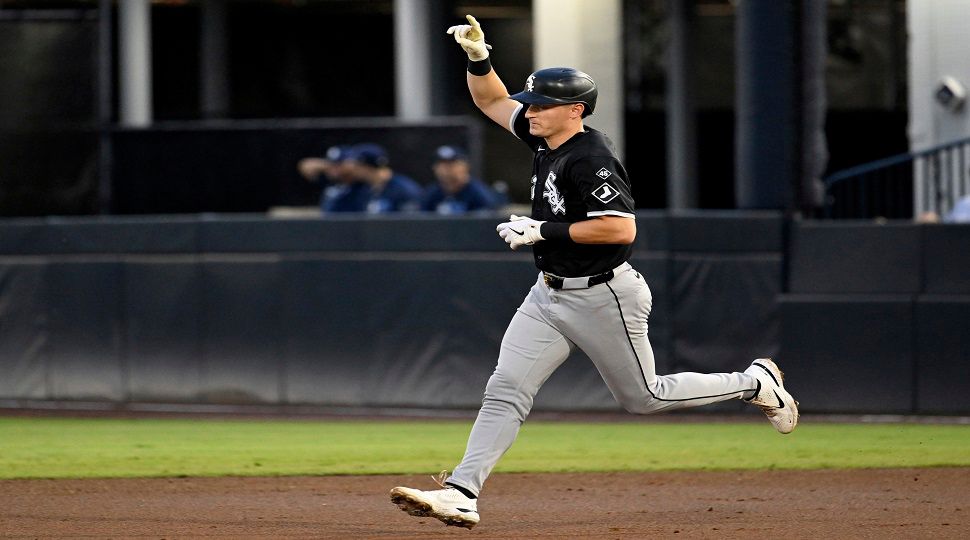 Chicago White Sox's Colson Montgomery rounds the bases after his three-run home run during the second inning of a baseball game against the Tampa Bay Rays Wednesday, July 23, 2025, in Tampa, Fla. (AP Photo/Jason Behnken)