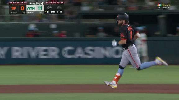 Athletics cruise past Giants 11-2 with six scoreless innings from Sears