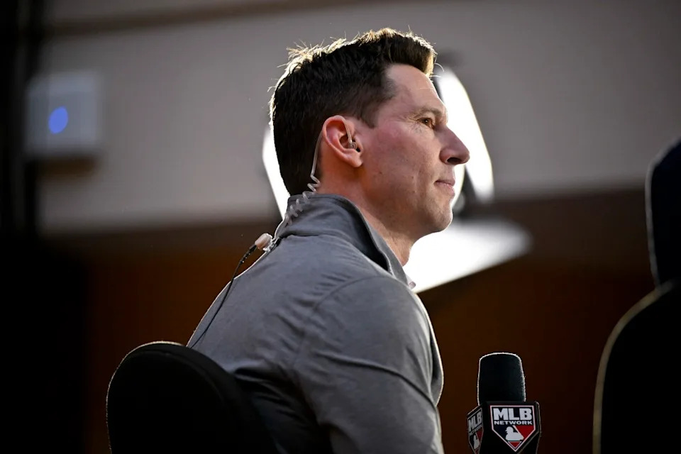 Boston Red Sox chief baseball officer Craig Breslow speaks with the media at the Hilton Anatole during the 2024 MLB Winter Meetings.Jerome Miron-Imagn Images