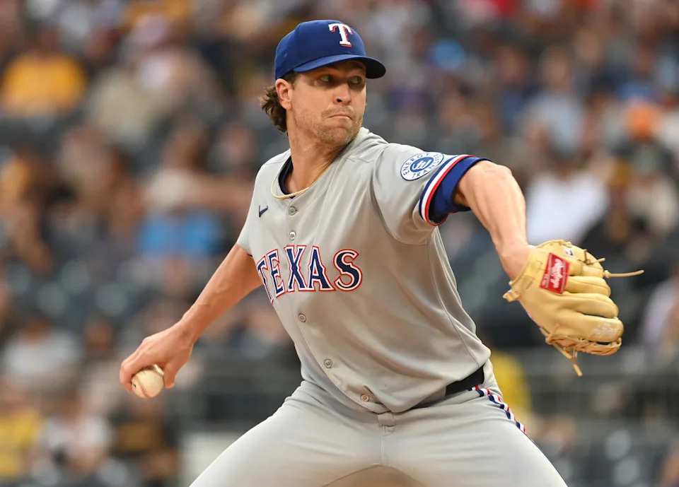 Texas Rangers starting pitcher Jacob deGrom (48)Philip G. Pavely-Imagn Images