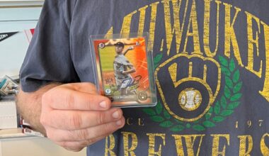 Brewers' Jacob Misiorowski pulls his own rare baseball card from pack