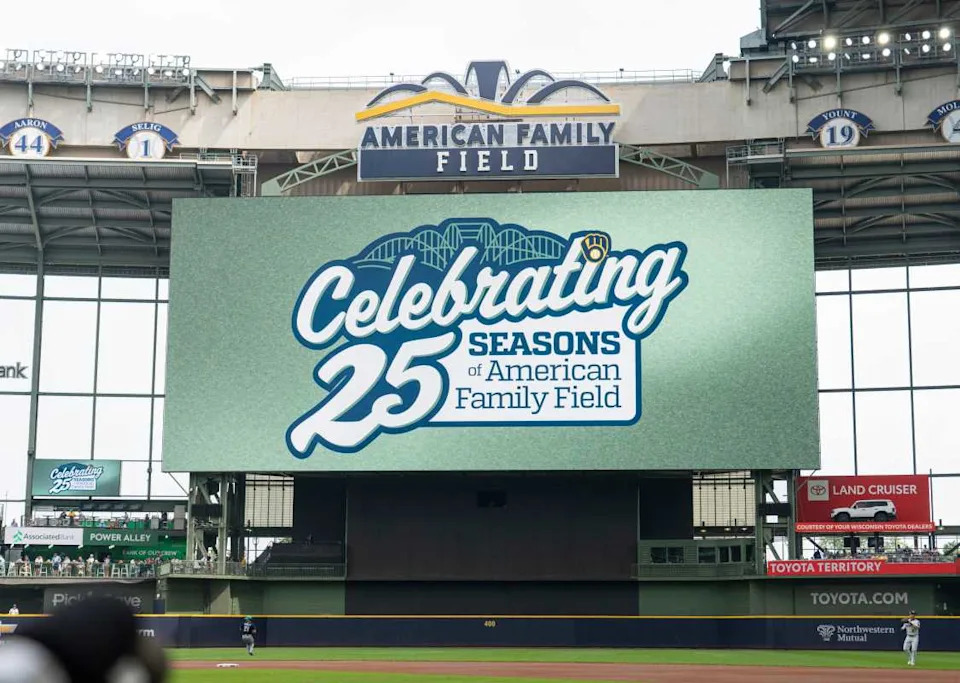 The Milwaukee Brewers celebrate 25 seasons at American Family Field on Friday July 25, 2025 in Milwaukee, WI.