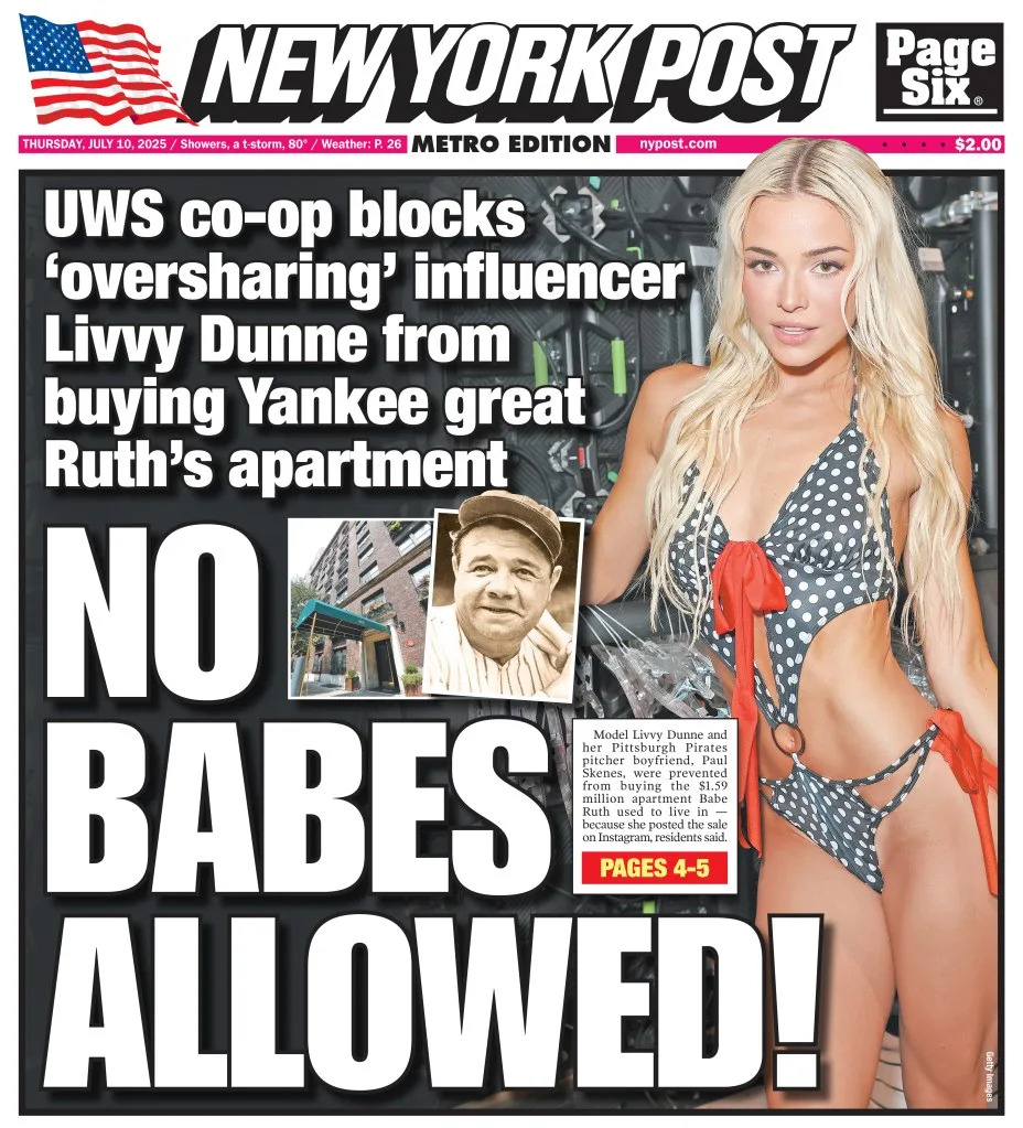 The co-op board for the Upper West Side building wound up rejecting the <br>22-year-old’s $1.59 million, all-cash deal. NY Post Design