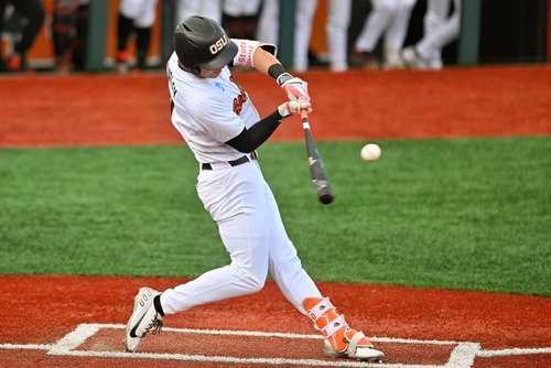 Oregon State’s Gavin Turley connects for a grand slam as the Beavers take on the Tulane Green Wave in the Corvallis Regional of the NCAA baseball tournament on Friday, May 31, 2024, at Goss Stadium in Corvallis. Oregon State won 10-4.