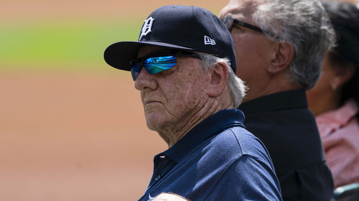 Al Kaline looks on as the 1984 Detroit Tigers Championship Team is honored and recognized prior to the game between the Washington Nationals and Detroit Tigers at Comerica Park. 