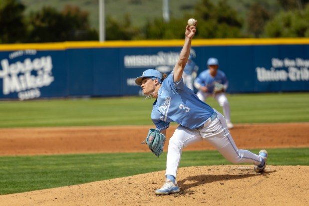 Austin Smith is a two-way standout for the University of San Diego as an outfielder and pitcher. (USD Athletics)