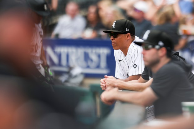 Chicago White Sox manager Will Venable (1) in the first inning against the Cleveland Guardians at Rate Field on Sunday, July 13, 2025. (Eileen T. Meslar/Chicago Tribune)