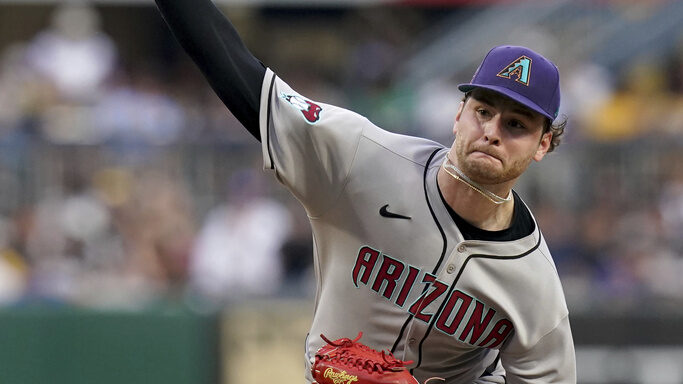 Arizona Diamondbacks pitcher Ryne Nelson...