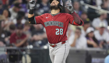 Arizona Diamondbacks' Eugenio Suárez is one of the most prized trade targets if the D-backs opt to...