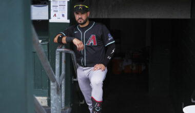 Arizona Diamondbacks designated hitter Eugenio Suarez...