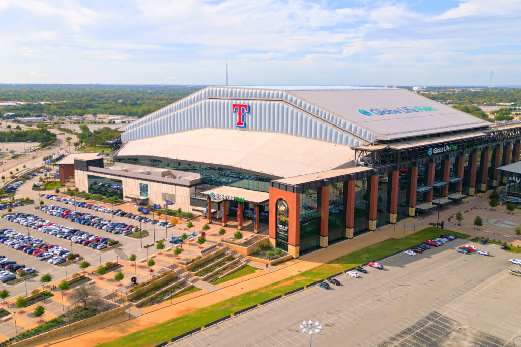 Image shows an overhead of Globe Life Field.