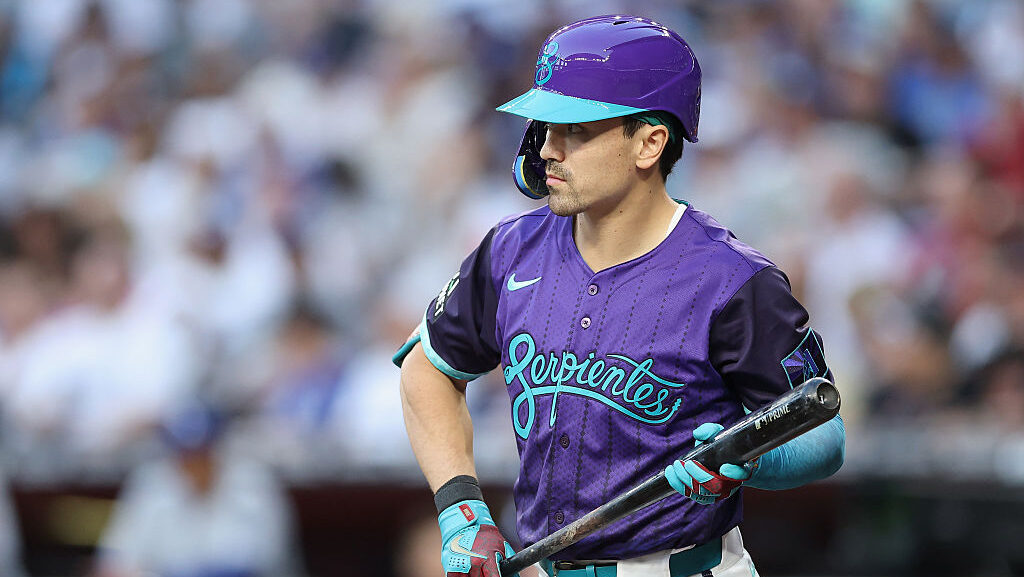 Corbin Carroll #7 of the Arizona Diamondbacks...