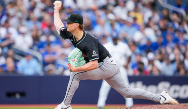 Shelby Miller #18 of the Arizona Diamondbacks...