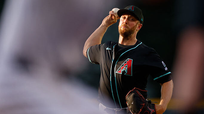 Starting pitcher Merrill Kelly #29 of the Arizona Diamondbacks of MLB...