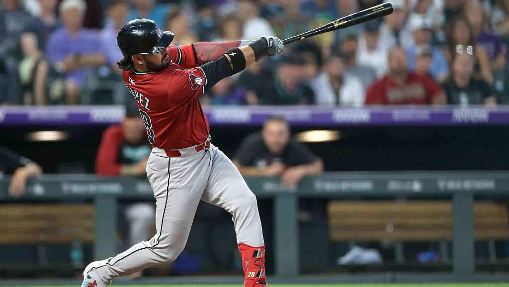 Eugenio Suarez #28 of the Arizona Diamondbacks...