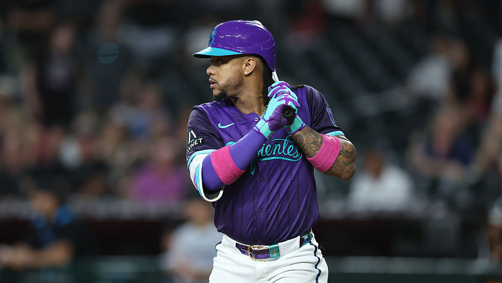 Ketel Marte #4 of the Arizona Diamondbacks...