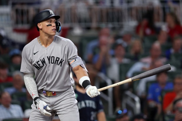 ATLANTA, GEORGIA - JULY 15: Aaron Judge #99 of the New York Yankees bats during the fourth inning of the MLB All-Star Game at Truist Park on July 15, 2025 in Atlanta, Georgia. (Photo by Jamie Squire/Getty Images)