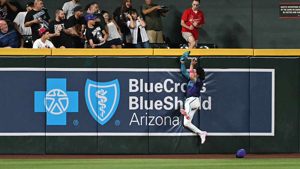 Alek Thomas #5 of the Arizona Diamondbacks...