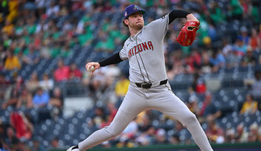 Ryne Nelson #19 of the Arizona Diamondbacks...